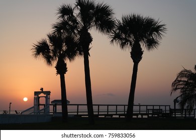 Sun Set Over Beach In Rockport Texas 