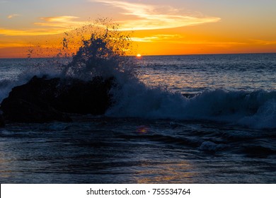 Sun set through Wave
