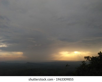 Sun set from top of a hill