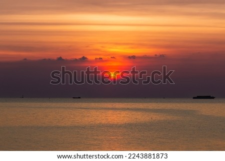 The sun sets at Bang Pu Recreation Center  on New Year's Eve (Gulf of Thailand)