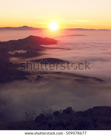 Similar – Image, Stock Photo Misty Hike at Jaizkibel Coloured Cliffs in Gipuzkoa