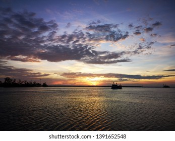 The sun sets in the evening
