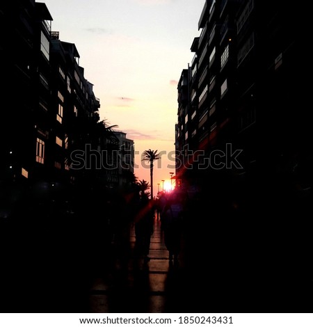 The sun sets in Izmir.