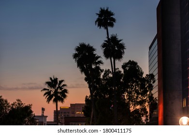 The Sun Sets On The Anaheim, California Skyline.