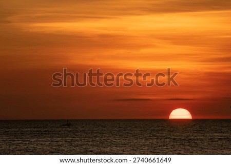the sun sets on an old age of exploration and dawns on a multipolar universe, collapse of globalism and new world order with chaos on the high seas as a fiery ball dips below the horizon