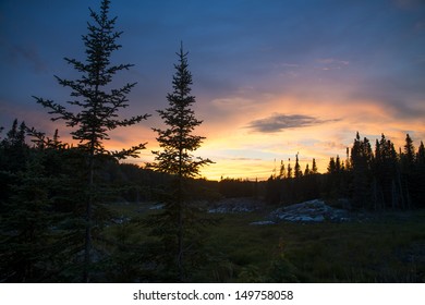 The Sun Sets Over The Algoma District In Northern Ontario 