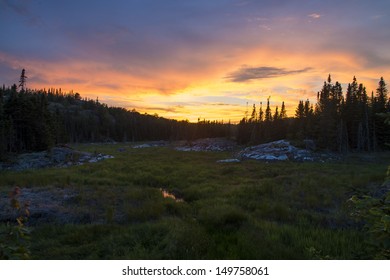 The Sun Sets Over The Algoma District In Northern Ontario 