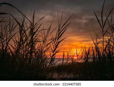 The Sun Setting In Mandeville, Louisiana