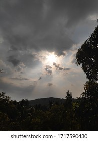 Sun setting in the mountains
