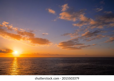 Sun Setting on the Atlantic Ocean in Tenerife Canary Island Spain - Powered by Shutterstock