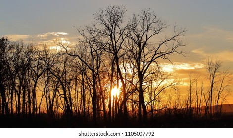 Sun Setting On Horicon Marsh.