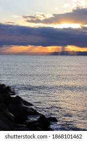 Sun setting on the ocean