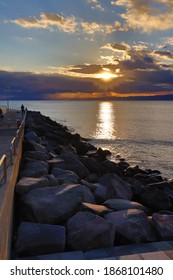 Sun setting on the ocean