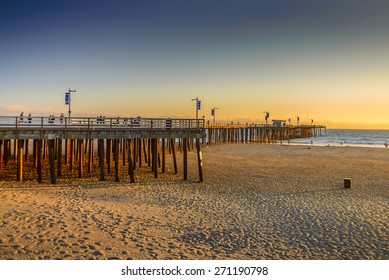 Sun Setting On Pismo Beach Pier