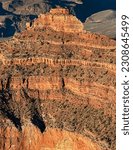 The sun is setting on the walls of the Grand Canyon, Grand Canyon National Park, Coconino County, Arizona