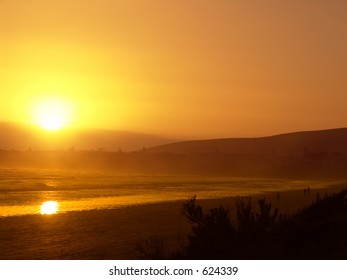 Sun Setting over Beach