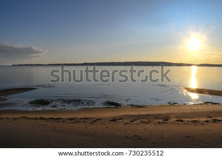 Similar – Foto Bild Bretonische Küste und Strand mit Granitfelsen an der Cote de Granit Rose