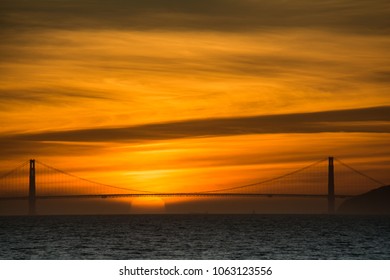 Sun setting over the gate