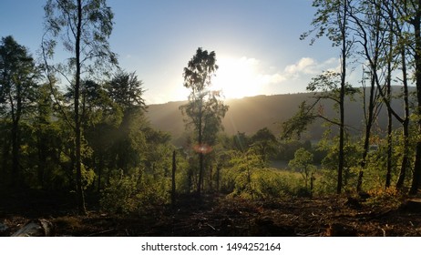 Sun Setting over a mountain