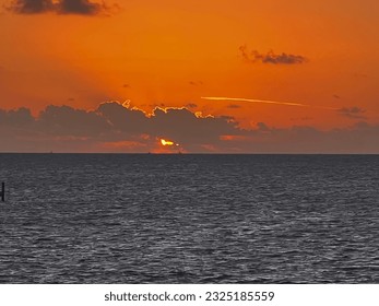 Sun setting over the ocean