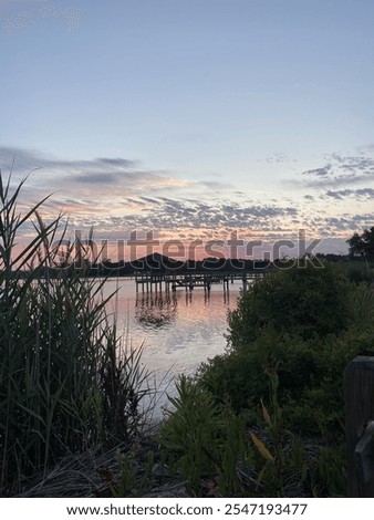 sun setting over the sound in Outer Banks
