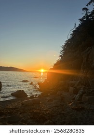 Sun setting over the water 