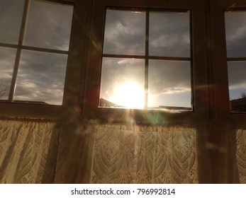 Sun Setting View Through Window Stock Photo (Edit Now) 796992814