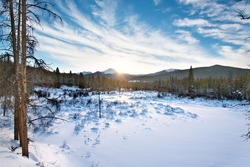 Sun Setting In The Winter Over Byers Peak, Winter Park, Colorado