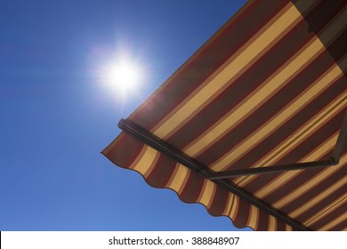 Sun Shade  With Blue Sky In The Background