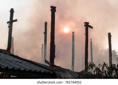 The sun shines through the smoke beautifully. - Shutterstock ID 781764052