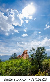 Sun Shining Down on Red Rocks