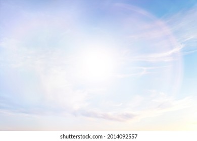 Sun Sky Flare Background Top, Sunlight Clouds Abstract