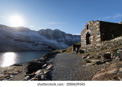 Sun And Snow In Snowdonia Wales, Mount Snowdon Miners Track