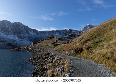 Sun And Snow In Snowdonia Wales, Mount Snowdon Miners Track