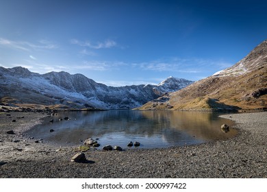 Sun And Snow In Snowdonia Wales, Mount Snowdon Miners Track