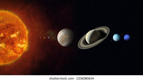 Sun and Solar System planets. Mercury, Venus, Earth, Mars, Jupiter, Saturn, Uranus, Neptune, Pluto and Sun. Parade of planets. High resolution images. Elements of this image furnished by NASA.
