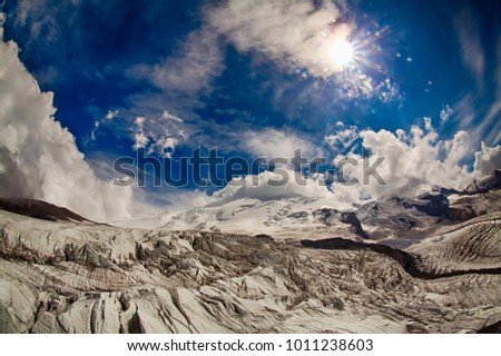 Similar – Monte Rosa and Lyskamm mountain panorama from Gornergrat