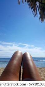 Sunbathing on the beach
