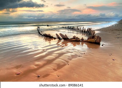 The Sunbeam Ship Wreck On The Rossbeigh Beach, Ireland