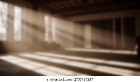 Sunbeams Dance Light Streams Through Empty Room Window.