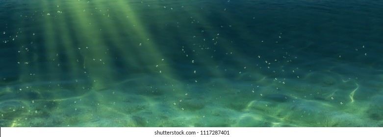 sunbeams underwater background panorama