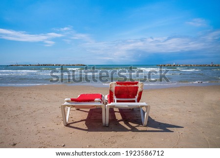 Similar – Image, Stock Photo sunbeds Relaxation Calm