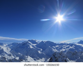 Sunburst Over Verbier, Swiss Alps