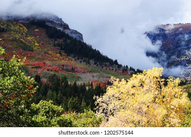 Sundance Mountain Resort In Fall. Fall, Autumn Background.