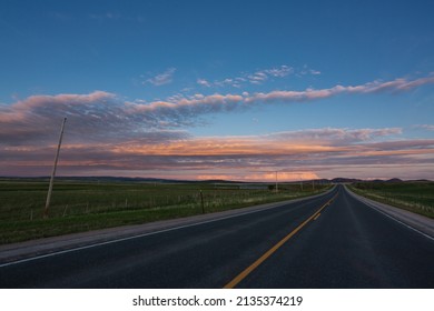 Sundance, Wyoming - May 27, 2020: A Vibrant Sunset Across The Wyoming Plains.