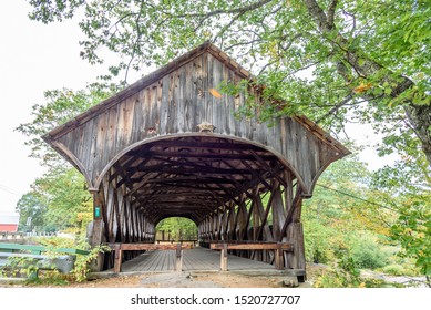 Sunday Covered Bridge in Newry Maine it Spans the Sunday River. It is one of the Most Painted and Photographed Covered Bridges in Maine