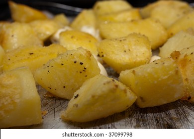 Sunday Roast Potatoes Shallow Focus