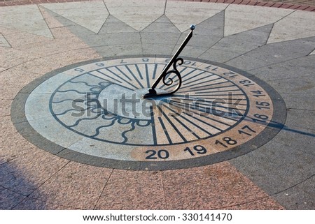 Sundial in the evening