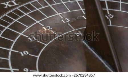 SUNDIAL - A horizontal dial with the triangular blade