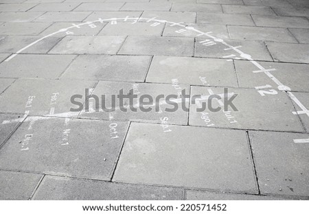 Similar – Pink arrows on the sidewalk